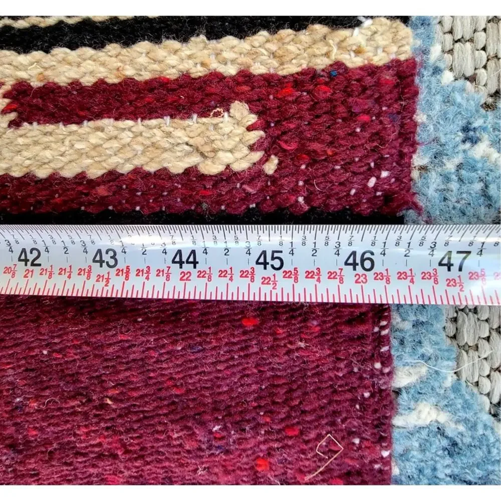 Vintage Southwestern Serape Blanket Rug Fringe Boho Tribal Throw Decor - 2